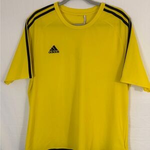 Adidas Men's Bright Yellow Tee with Black Accents